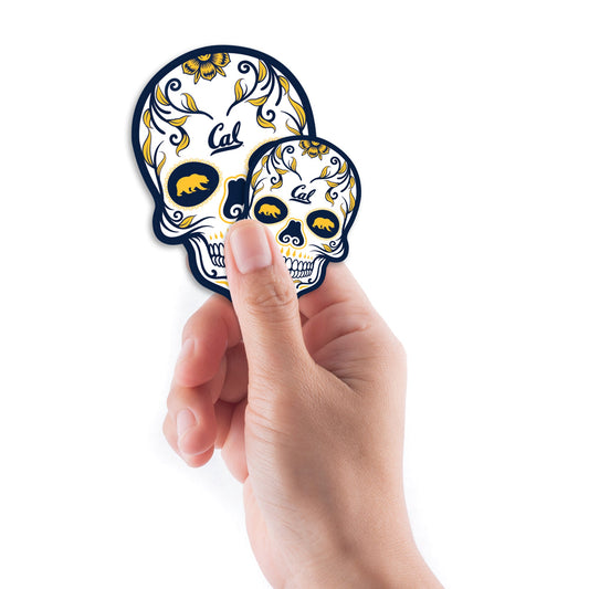California Golden Bears - 5 Sugar Skull Logo Minis (Mixed Sizes) - Official NCAA - Reusable Vinyl Decals