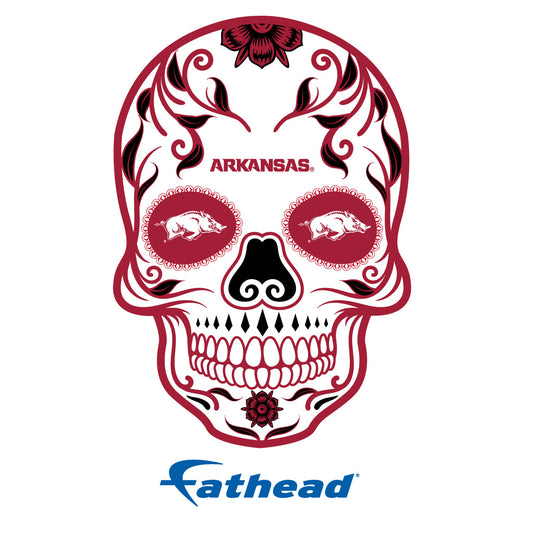 Arkansas Razorbacks - 5 Sugar Skull Logo Minis (Mixed Sizes) - Official NCAA - Reusable Vinyl Decals