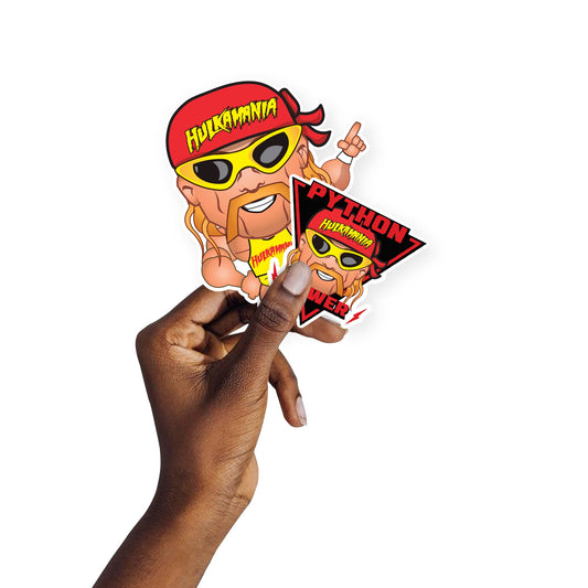 Hulk Hogan - 5 Minis (Mixed Sizes) - Official WWE - Reusable Vinyl Decals