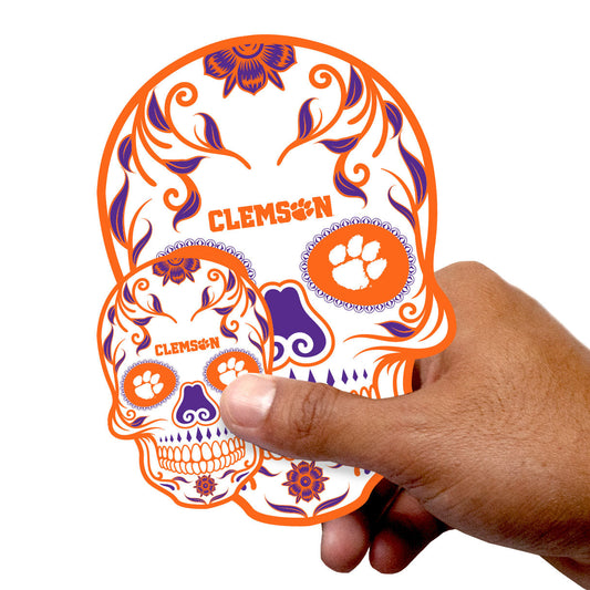Clemson Tigers - 5 Sugar Skull Logo Minis (Mixed Sizes) - Official NCAA - Reusable Vinyl Decals