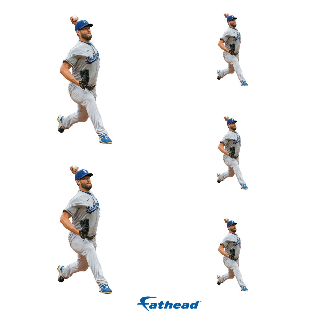 Clayton Kershaw - 5 Player Minis (Mixed Sizes) - Official MLB - Los Angeles Dodgers - Reusable Vinyl Decals