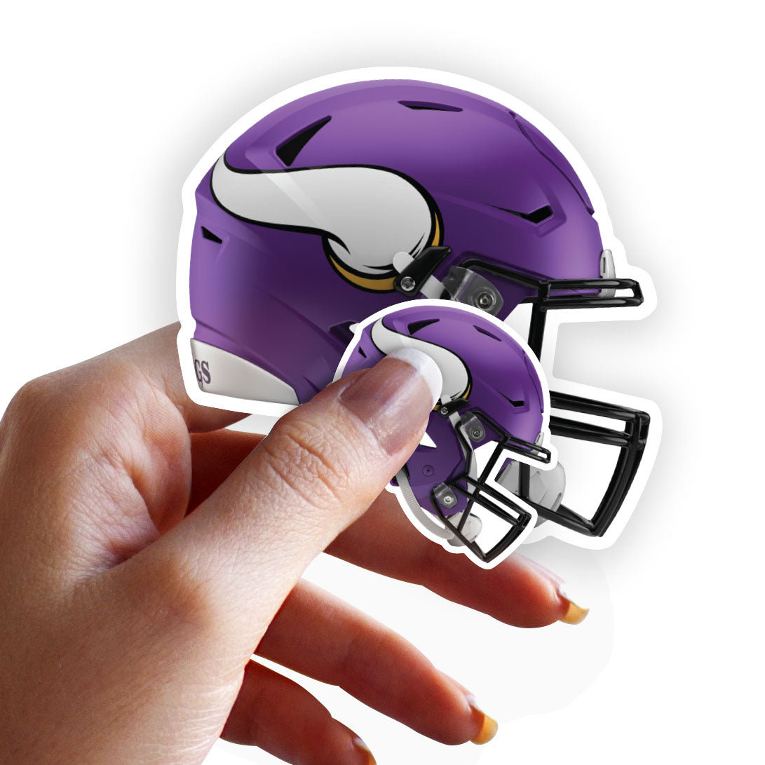 Minnesota Vikings - 5 Helmet Minis (Mixed Sizes) - Official NFL - Reusable Vinyl Decals