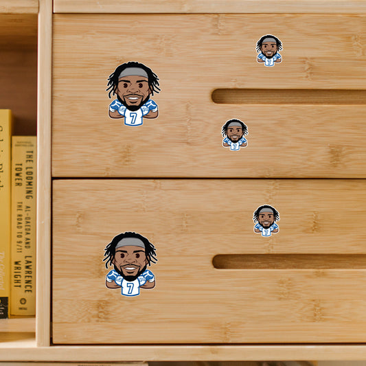 Trevon Diggs - 5 Emoji Minis (Mixed Sizes) - Official NFLPA - Dallas Cowboys - Reusable Vinyl Decals