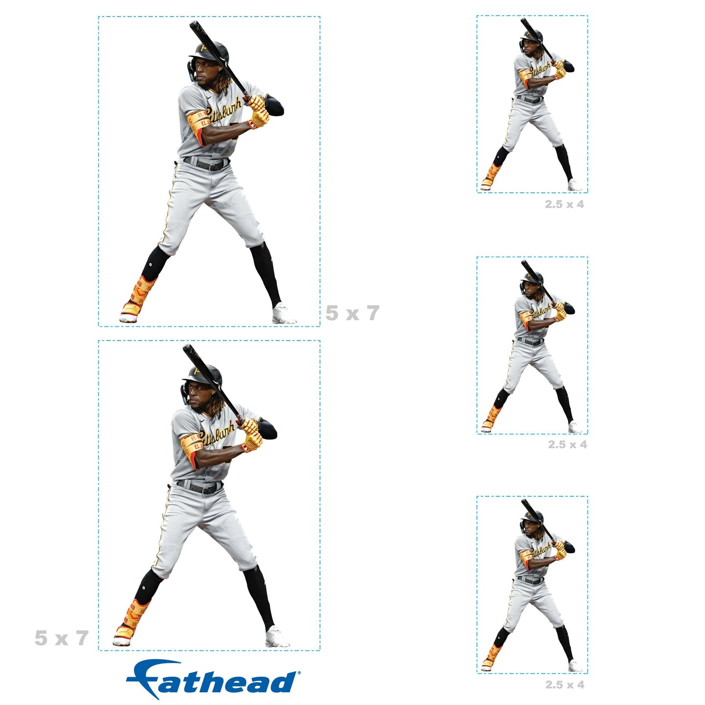Oneil Cruz - 5 Player Minis (Mixed Sizes) - Official MLB - Pittsburgh Pirates - Reusable Vinyl Decals