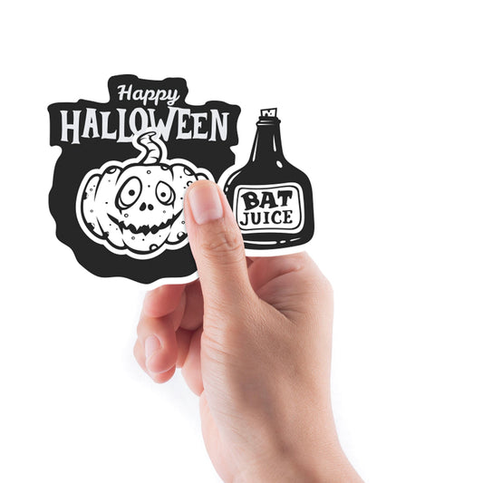 Sheet of 5 -Halloween:  Bat Juice Minis        -   Removable    Adhesive Decal