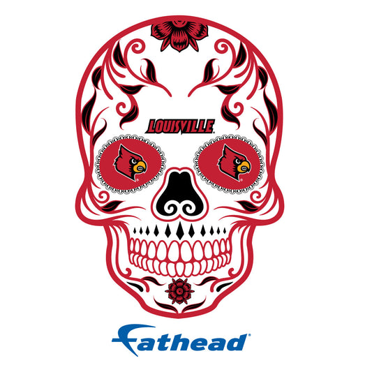 Louisville Cardinals - 5 Sugar Skull Logo Minis (Mixed Sizes) - Official NCAA - Reusable Vinyl Decals