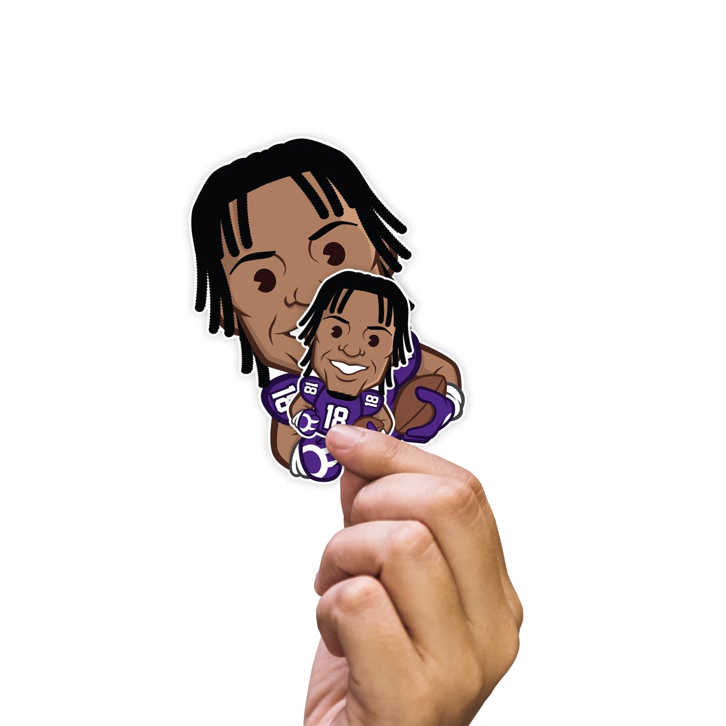 Justin Jefferson - 5 Emoji Minis (Mixed Sizes) - Official NFLPA - Minnesota Vikings - Reusable Vinyl Decals