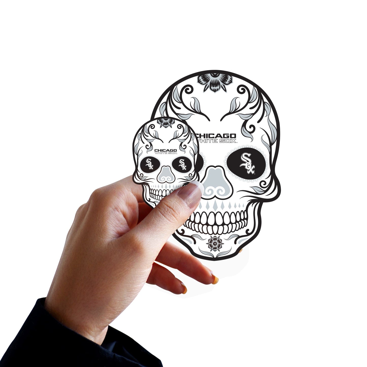 Chicago White Sox - 5 Sugar Skull Logo Minis (Mixed Sizes) - Official MLB - Reusable Vinyl Decals