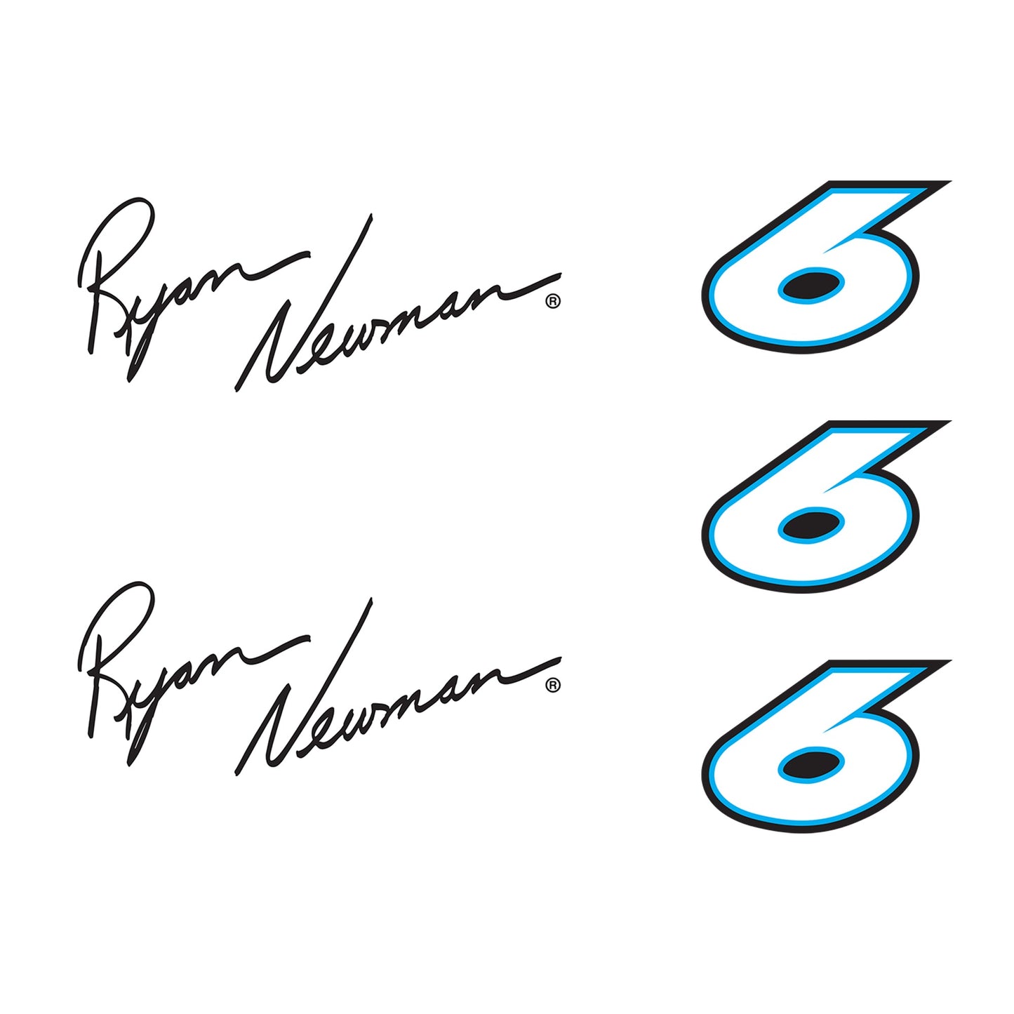 Ryan Newman - 5 Logo Minis (Mixed Sizes) - Official NASCAR - Reusable Vinyl Decals