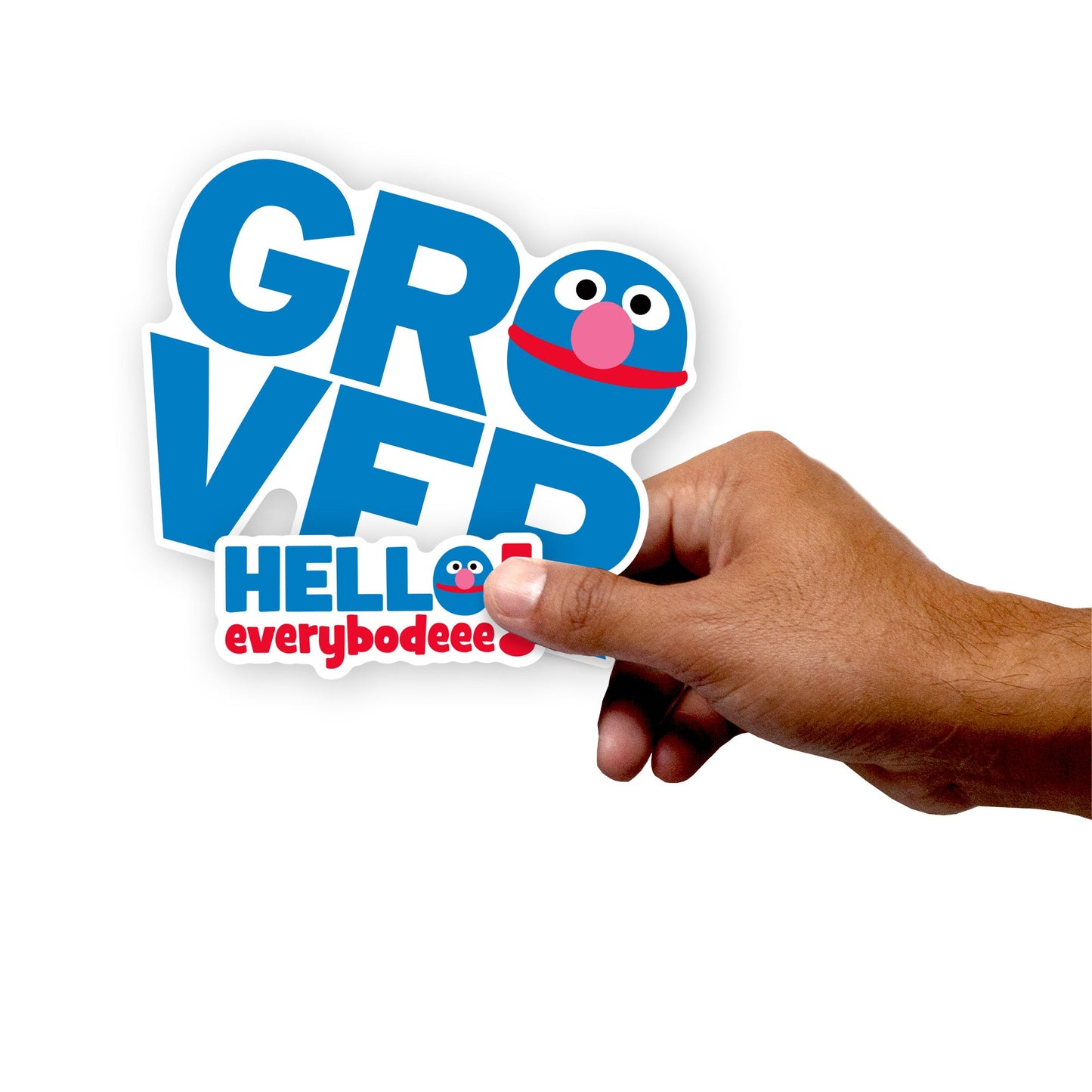 Grover - 5 Typography Minis (Mixed Sizes) - Official Sesame Street - Reusable Vinyl Decals