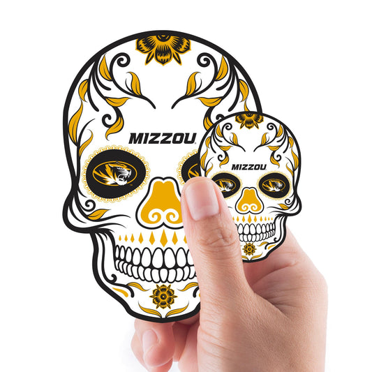 Missouri Tigers - 5 Sugar Skull Logo Minis (Mixed Sizes) - Official NCAA - Reusable Vinyl Decals