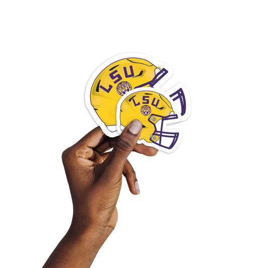LSU Tigers - 5 Helmet Minis (Mixed Sizes) - Official NCAA - Reusable Vinyl Decals