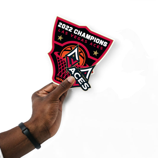 Las Vegas Aces - 5 Logo Minis (Mixed Sizes) - Official WNBA - 2022 Champions - Reusable Vinyl Decals