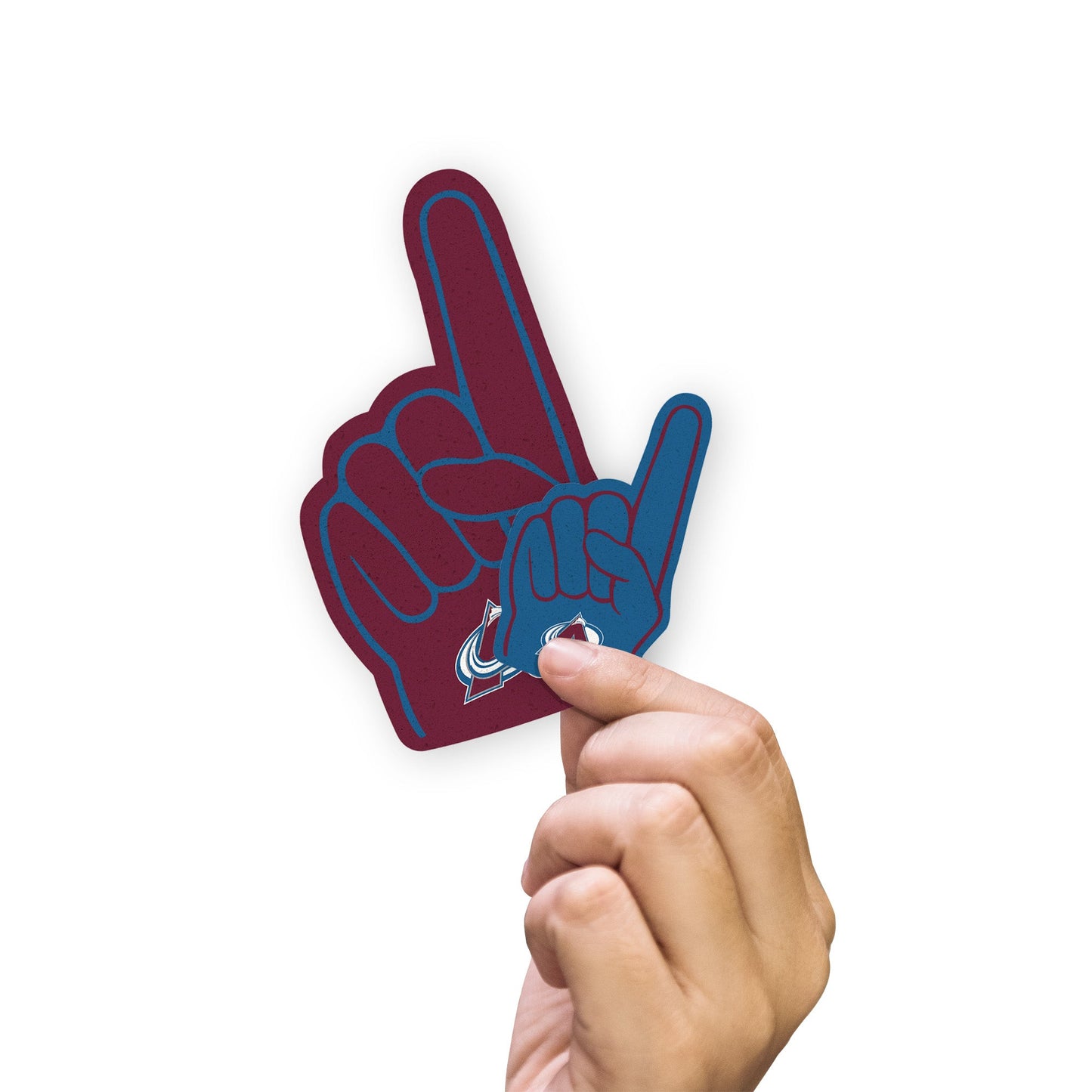Colorado Avalanche - 5 Foam Finger Minis (Mixed Sizes) - Official NHL - Reusable Vinyl Decals