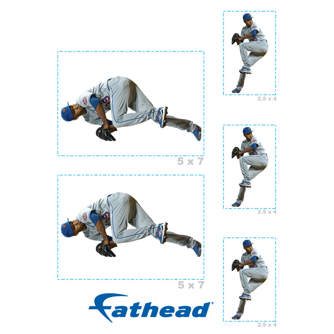 Edwin Diaz - 5 Minis (Mixed Sizes) - Official MLB - New York Mets - Reusable Vinyl Decals