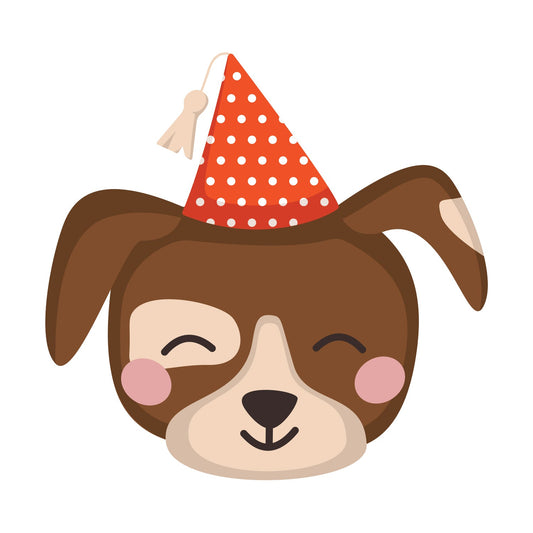 Sheet of 9 - Holiday:  Happy Dog  Minis   Cardstock Cutout  -      Big Head