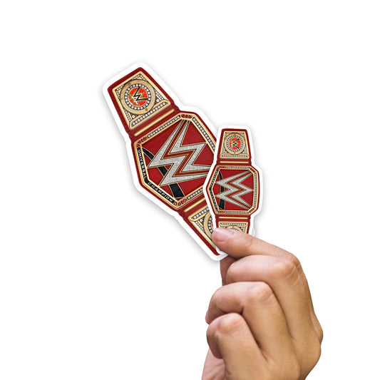 Red Universal Title - 5 Logo Minis (Mixed Sizes) - Official WWE - Reusable Vinyl Decals