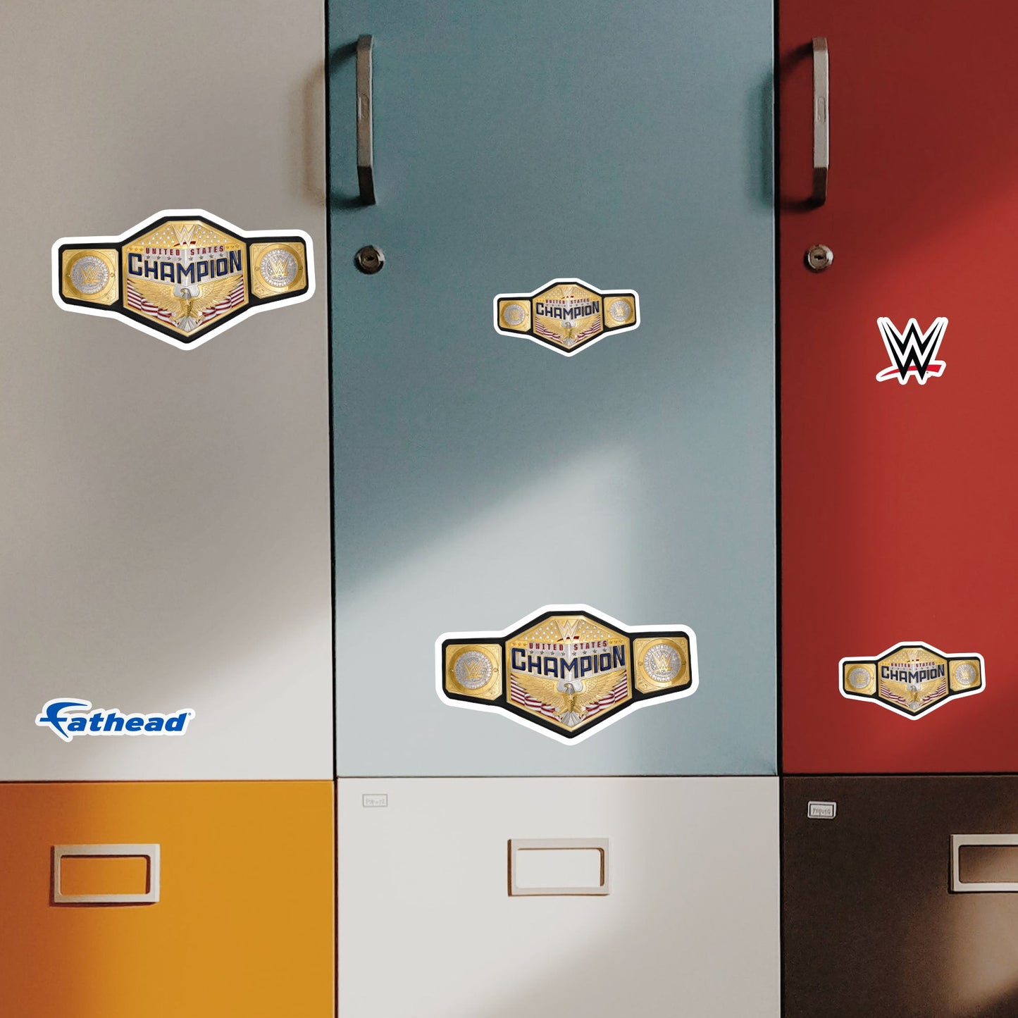 United States Title - 5 Logo Minis (Mixed Sizes) - Official WWE - Reusable Vinyl Decals