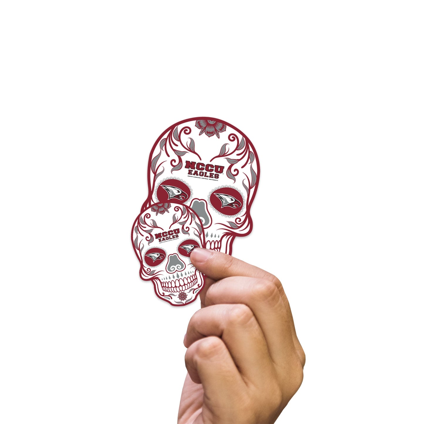 North Carolina Central Eagles - 5 Sugar Skull Logo Minis (Mixed Sizes) - Official NCAA - Reusable Vinyl Decals