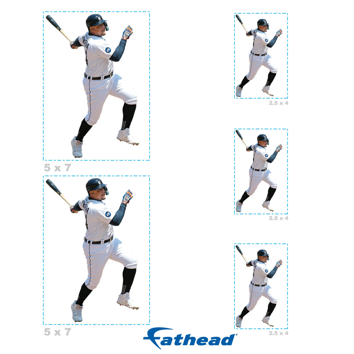 Miguel Cabrera - 5 Player Minis (Mixed Sizes) - Official MLB - Detroit Tigers - Reusable Vinyl Decals