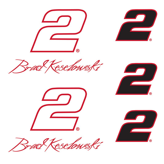 Brad Keselowski - 5 Logo Minis (Mixed Sizes) - Official NASCAR - Reusable Vinyl Decals