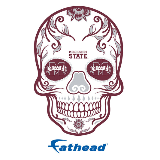 Mississippi State Bulldogs - 5 Sugar Skull Logo Minis (Mixed Sizes) - Official NCAA - Reusable Vinyl Decals