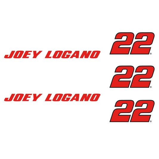 Joey Logano - 5 Logo Minis (Mixed Sizes) - Official NASCAR - Reusable Vinyl Decals