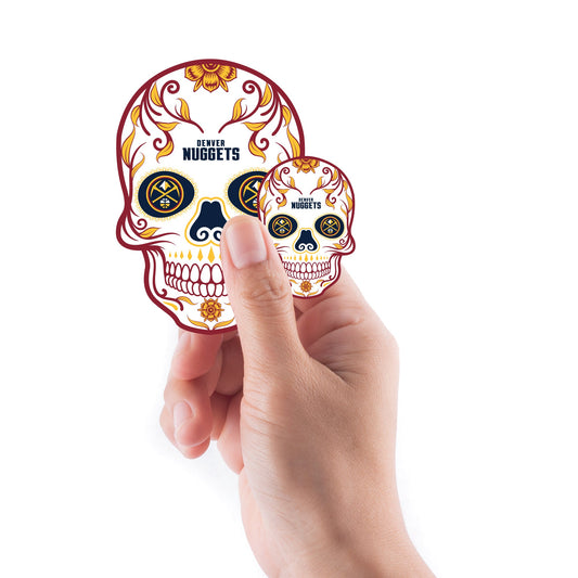 Denver Nuggets - 5 Sugar Skull Logo Minis (Mixed Sizes) - Official NBA - Reusable Vinyl Decals