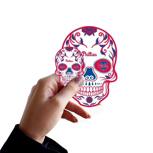 Philadelphia Phillies - 5 Sugar Skull Logo Minis (Mixed Sizes) - Official MLB - Reusable Vinyl Decals