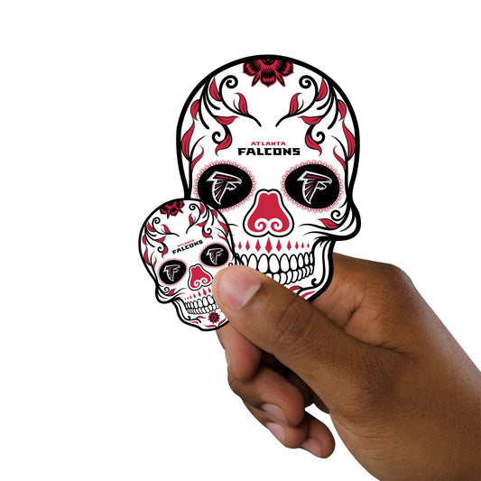Atlanta Falcons - 5 Sugar Skull Minis (Mixed Sizes) - Official NFL - Reusable Vinyl Decals