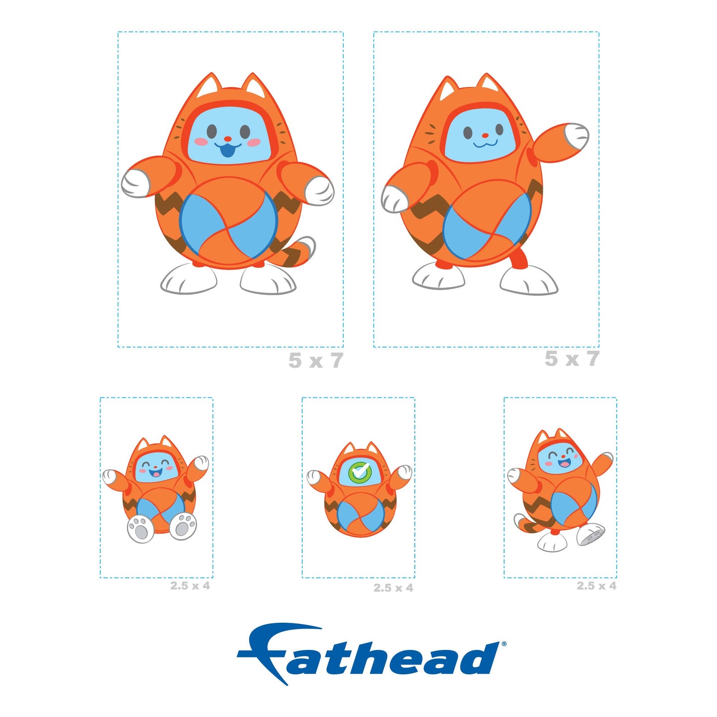 Blippi - 5 Minis (Mixed Sizes) - Official Tabbs - Reusable Vinyl Decals