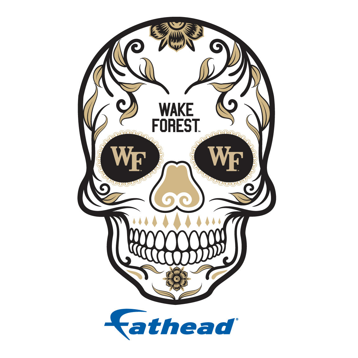 Wake Forest Demon Deacons - 5 Sugar Skull Logo Minis (Mixed Sizes) - Official NCAA - Reusable Vinyl Decals