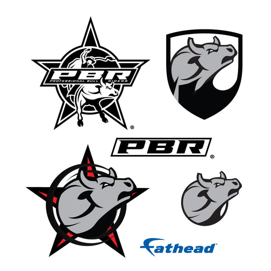 PBR:  Black Logo Minis        - Officially Licensed Pro Bull Riding Removable     Adhesive Decal