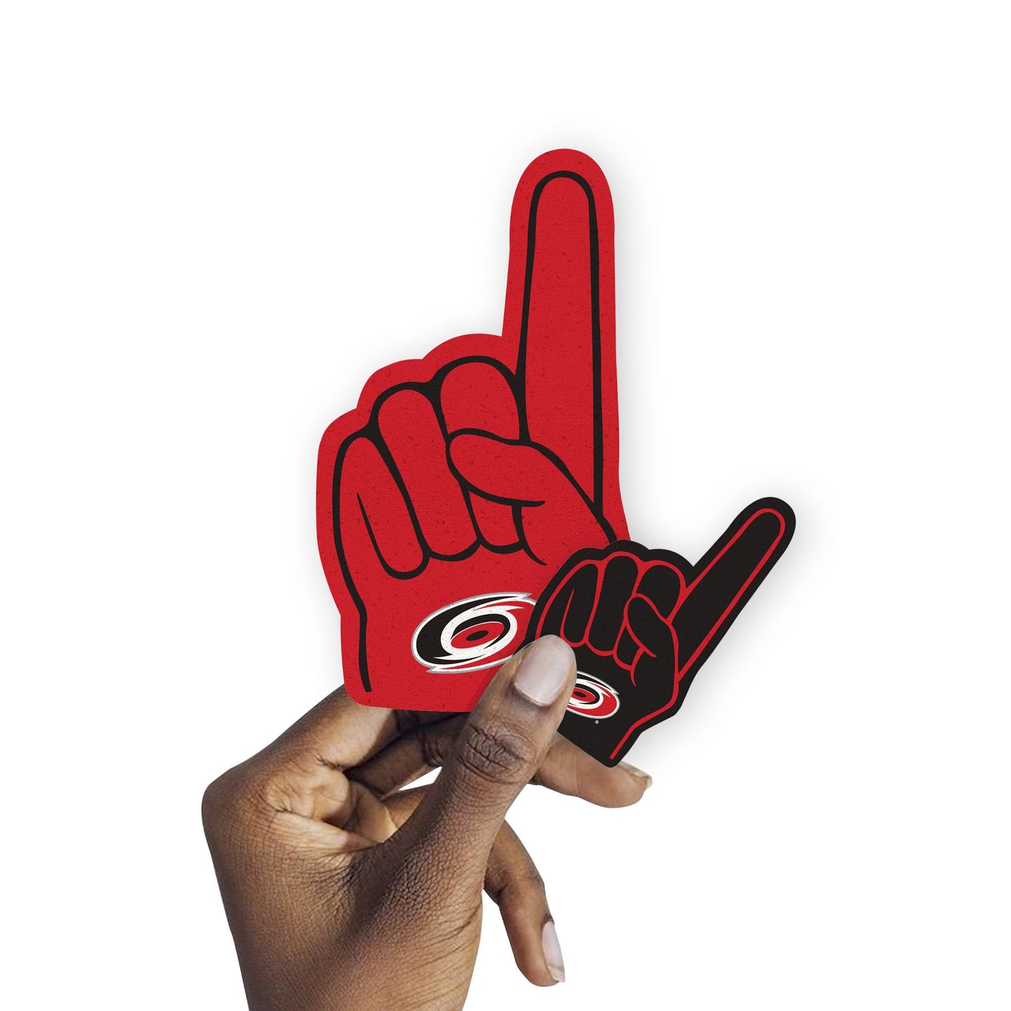 Carolina Hurricanes - 4 Foam Finger Minis (Mixed Sizes) - Official NHL - Reusable Vinyl Decals