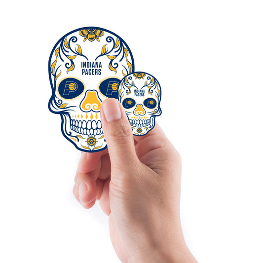 Indiana Pacers - 5 Sugar Skull Logo Minis (Mixed Sizes) - Official NBA - Reusable Vinyl Decals