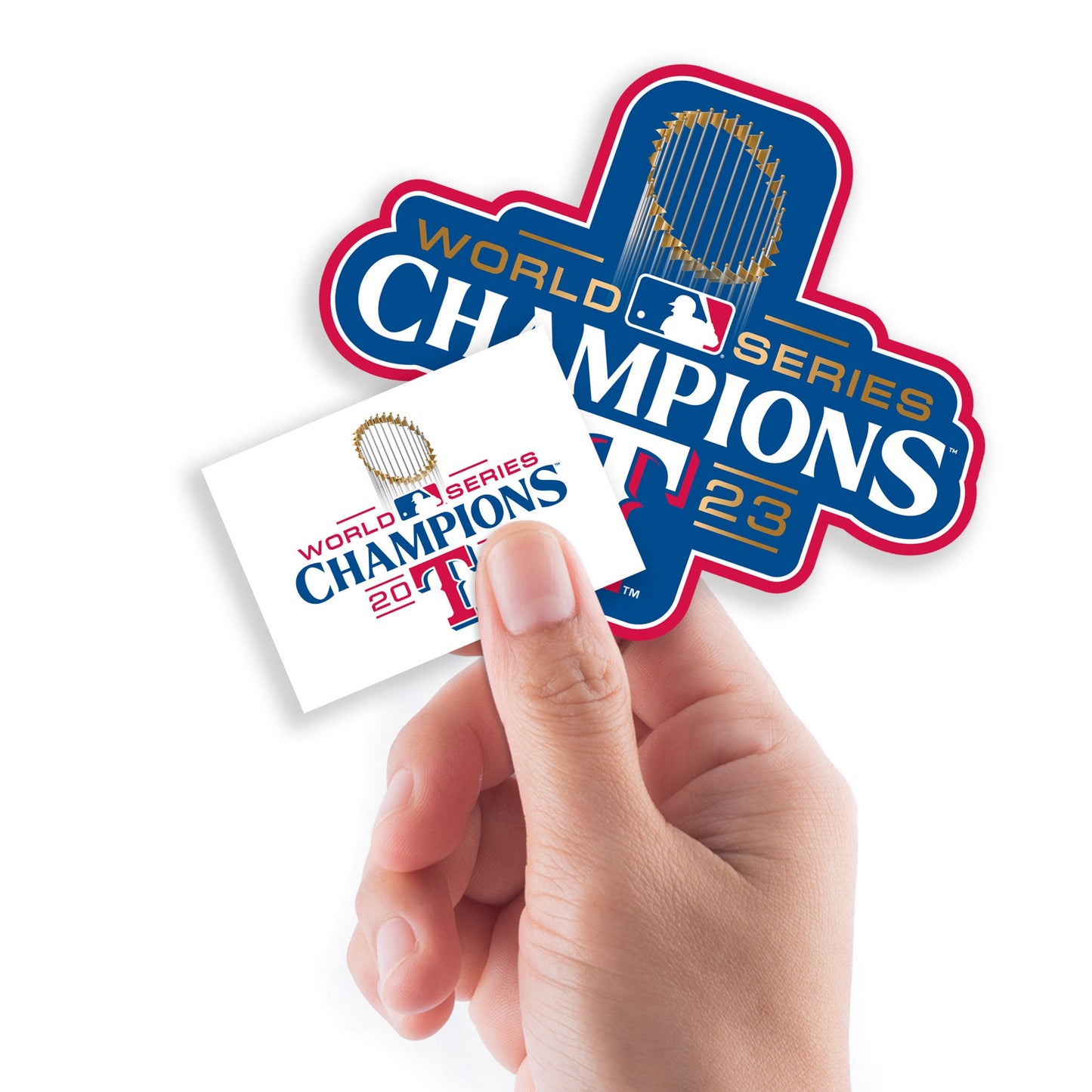 Texas Rangers - 5 Logo Minis (Mixed Sizes) - Official MLB - World Series Champions - Reusable Vinyl Decals