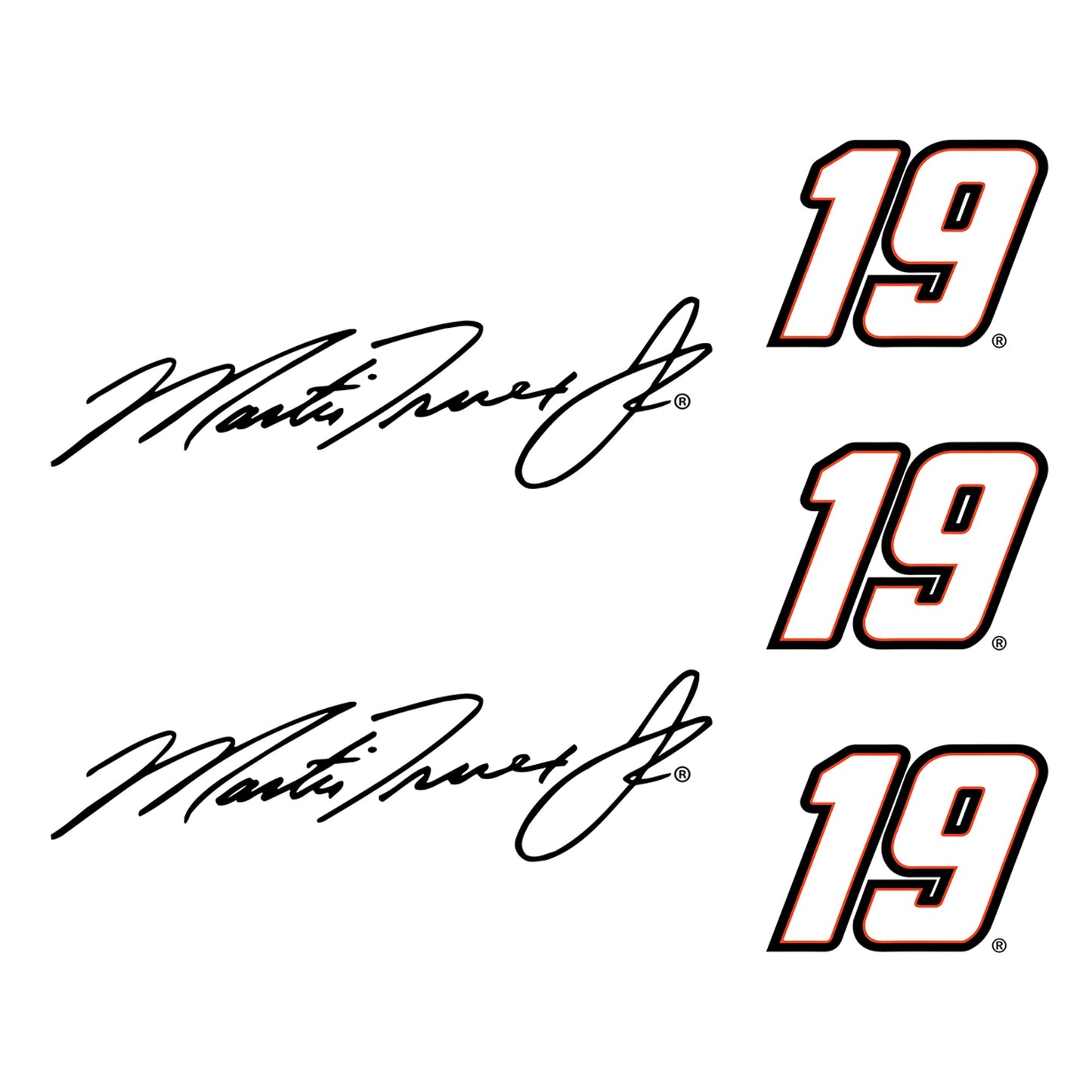Martin Truex Jr. - 5 Logo Minis (Mixed Sizes) - Official NASCAR - Reusable Vinyl Decals