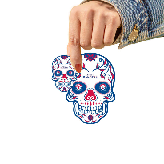 Texas Rangers - 5 Sugar Skull Logo Minis (Mixed Sizes) - Official MLB - Reusable Vinyl Decals
