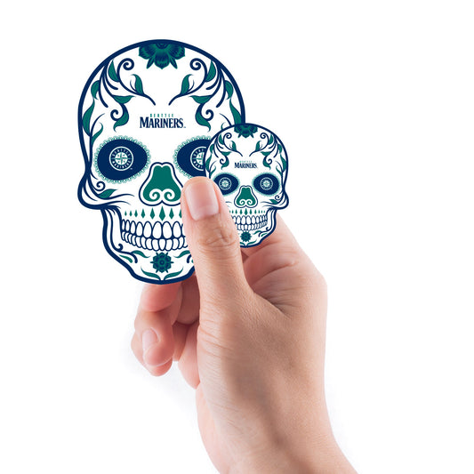 Seattle Mariners - 5 Sugar Skull Logo Minis (Mixed Sizes) - Official MLB - Reusable Vinyl Decals