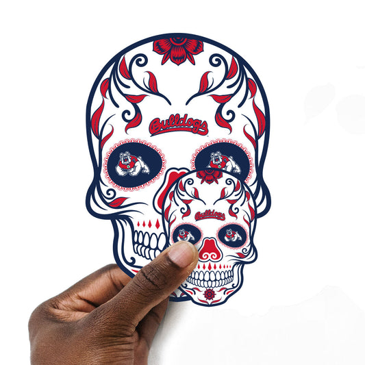 Fresno State Bulldogs - 5 Sugar Skull Logo Minis (Mixed Sizes) - Official NCAA - Reusable Vinyl Decals