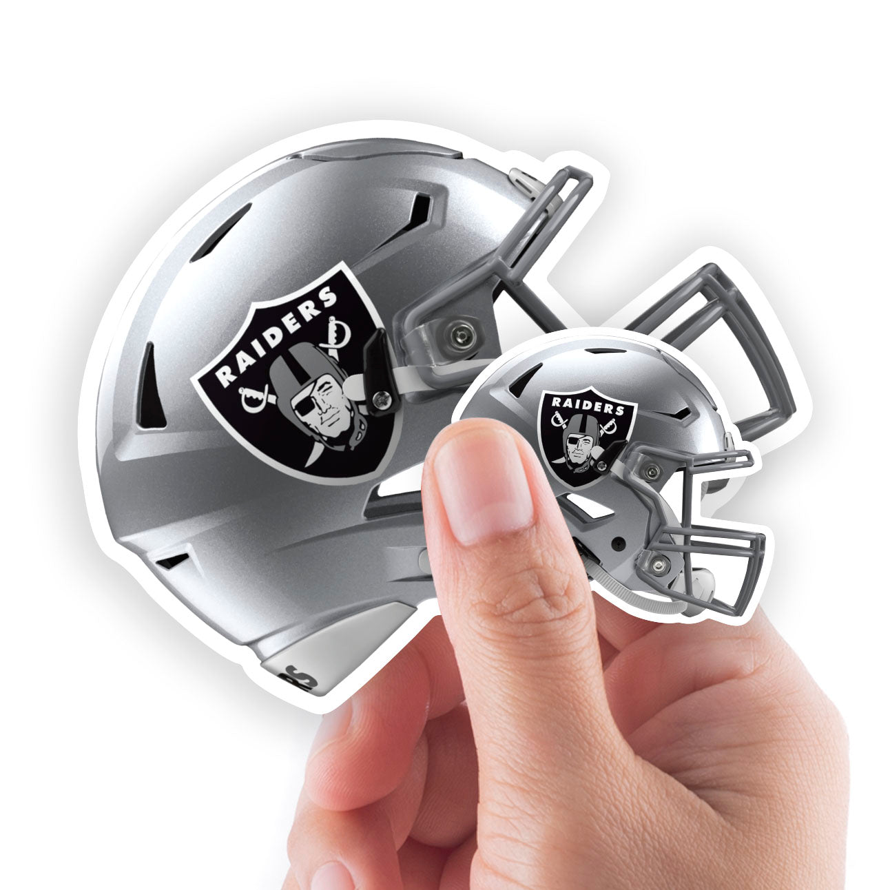 Las Vegas Raiders - 5 Helmet Minis (Mixed Sizes) - Official NFL - Reusable Vinyl Decals