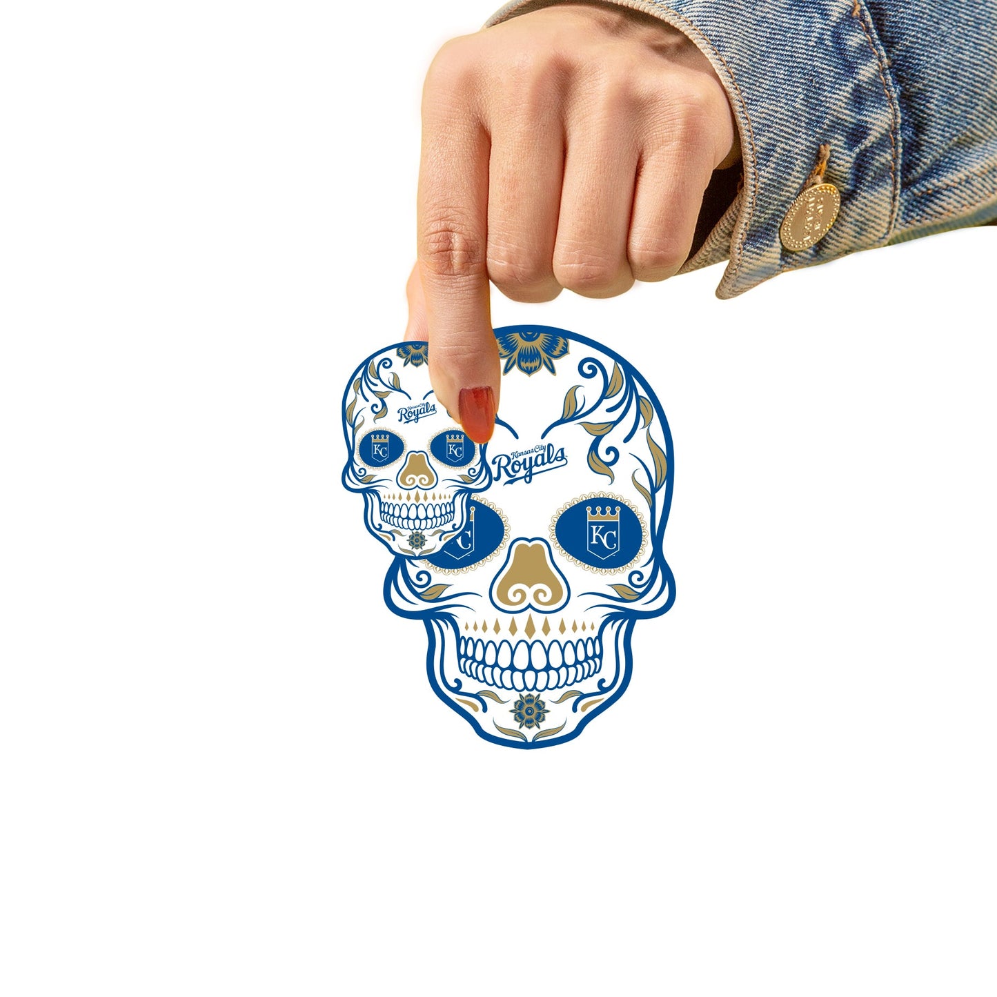 Kansas City Royals - 5 Sugar Skull Logo Minis (Mixed Sizes) - Official MLB - Reusable Vinyl Decals