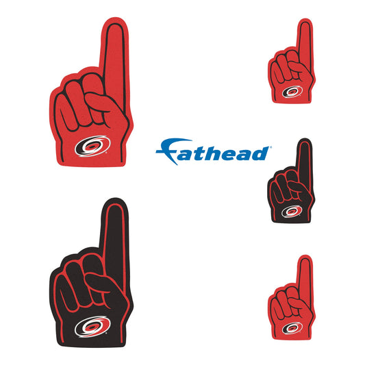 Carolina Hurricanes - 4 Foam Finger Minis (Mixed Sizes) - Official NHL - Reusable Vinyl Decals