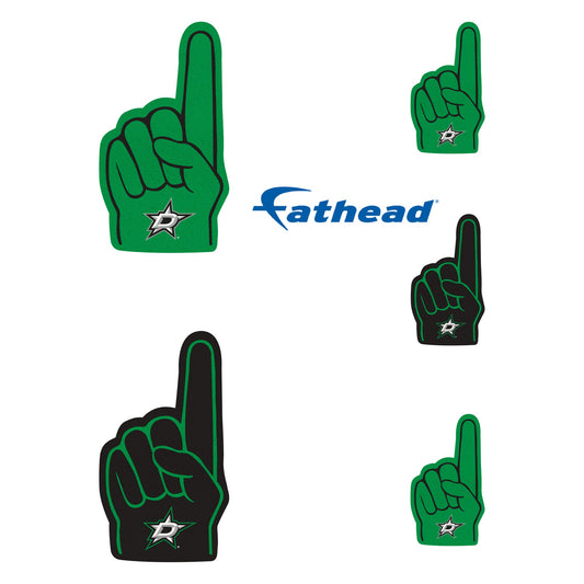 Dallas Stars - 5 Foam Finger Minis (Mixed Sizes) - Official NHL - Reusable Vinyl Decals