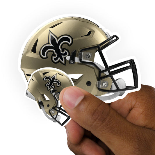 New Orleans Saints - 5 Helmet Minis (Mixed Sizes) - Official NFL - Reusable Vinyl Decals