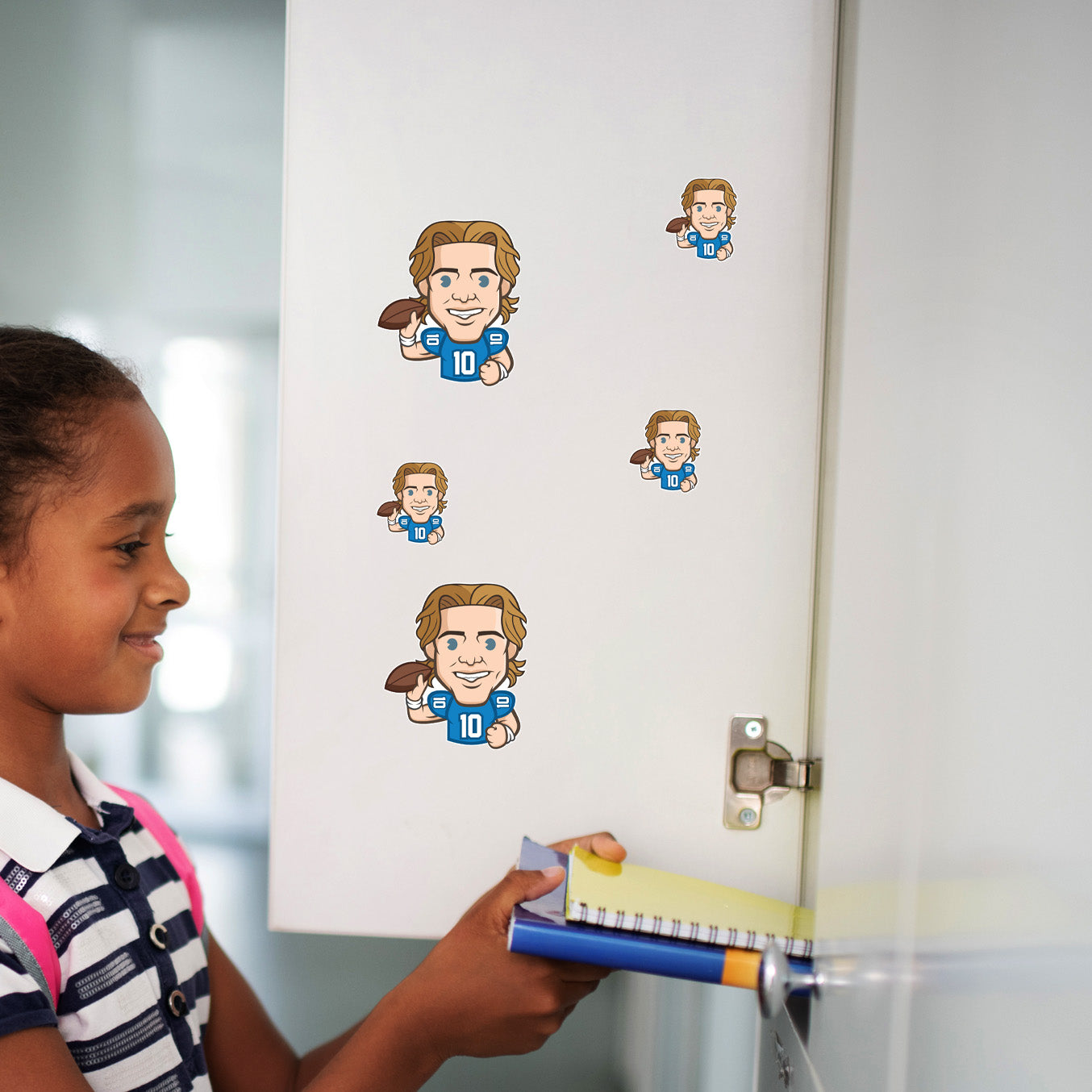 Justin Herbert - 5 Emoji Minis (Mixed Sizes) - Official NFLPA - Los Angeles Chargers - Reusable Vinyl Decals