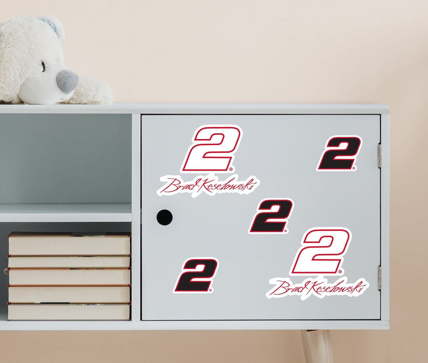 Brad Keselowski - 5 Logo Minis (Mixed Sizes) - Official NASCAR - Reusable Vinyl Decals