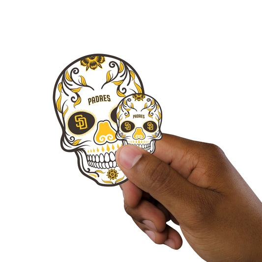 San Diego Padres - 5 Sugar Skull Logo Minis (Mixed Sizes) - Official MLB - Reusable Vinyl Decals