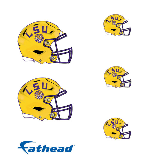 LSU Tigers - 5 Helmet Minis (Mixed Sizes) - Official NCAA - Reusable Vinyl Decals