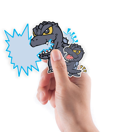 Godzilla - 5 Deformed Minis (Mixed Sizes) - Official Toho - Reusable Vinyl Decals #1
